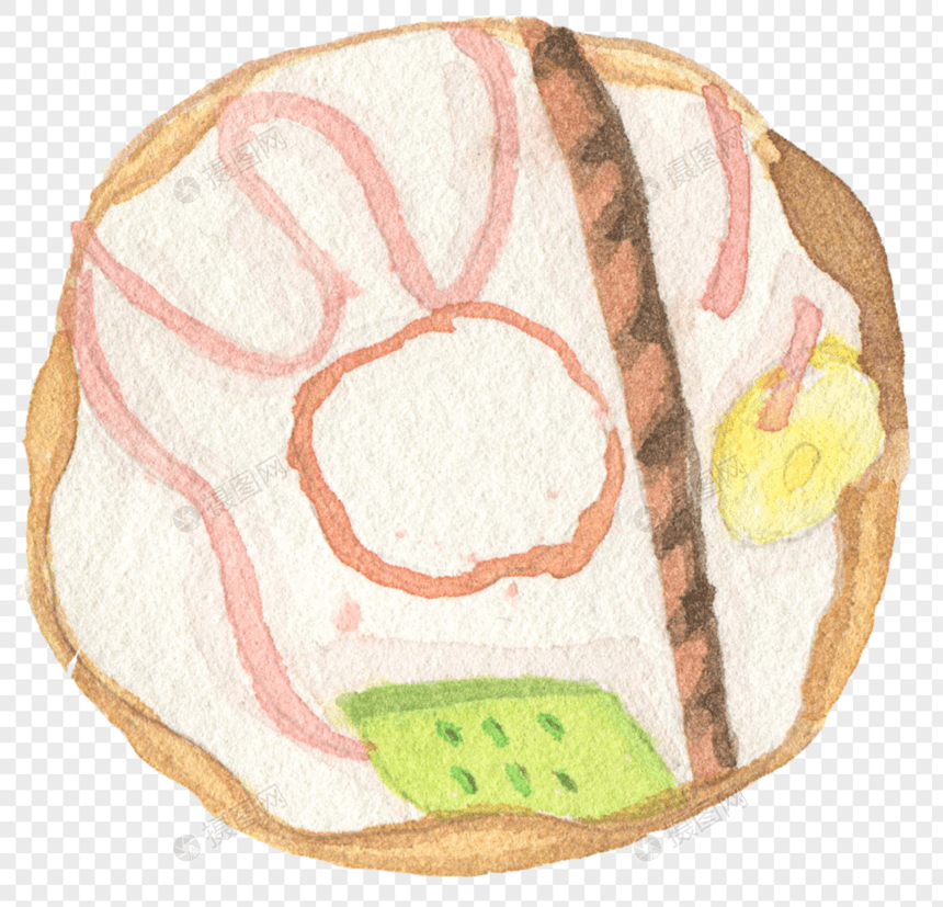 水彩手绘甜甜圈图片
