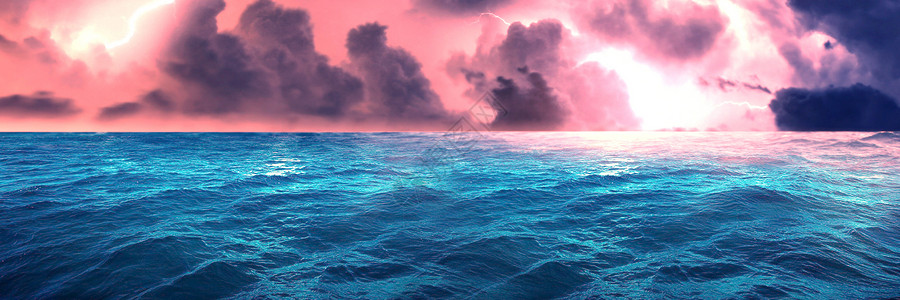 水面地平线海洋背景设计图片
