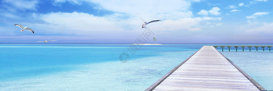 度假海报创意海洋背景设计图片