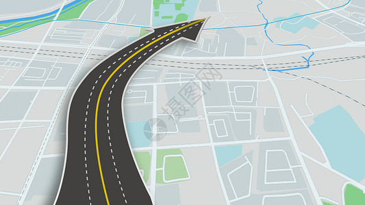 恐龙标志公路导航场景设计图片