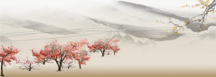 作品海报中国风背景设计图片