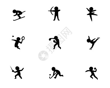 男运动员拳击动作运动图标插画
