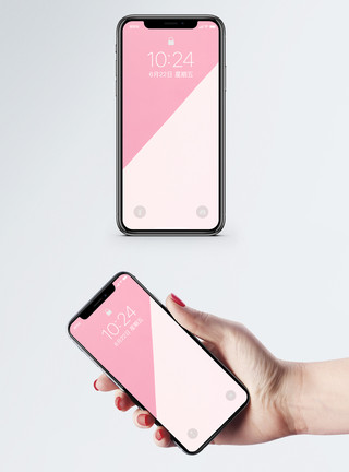 粉色三角形粉色背景手机壁纸模板