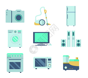 空调冰箱洗衣机家用电器插画