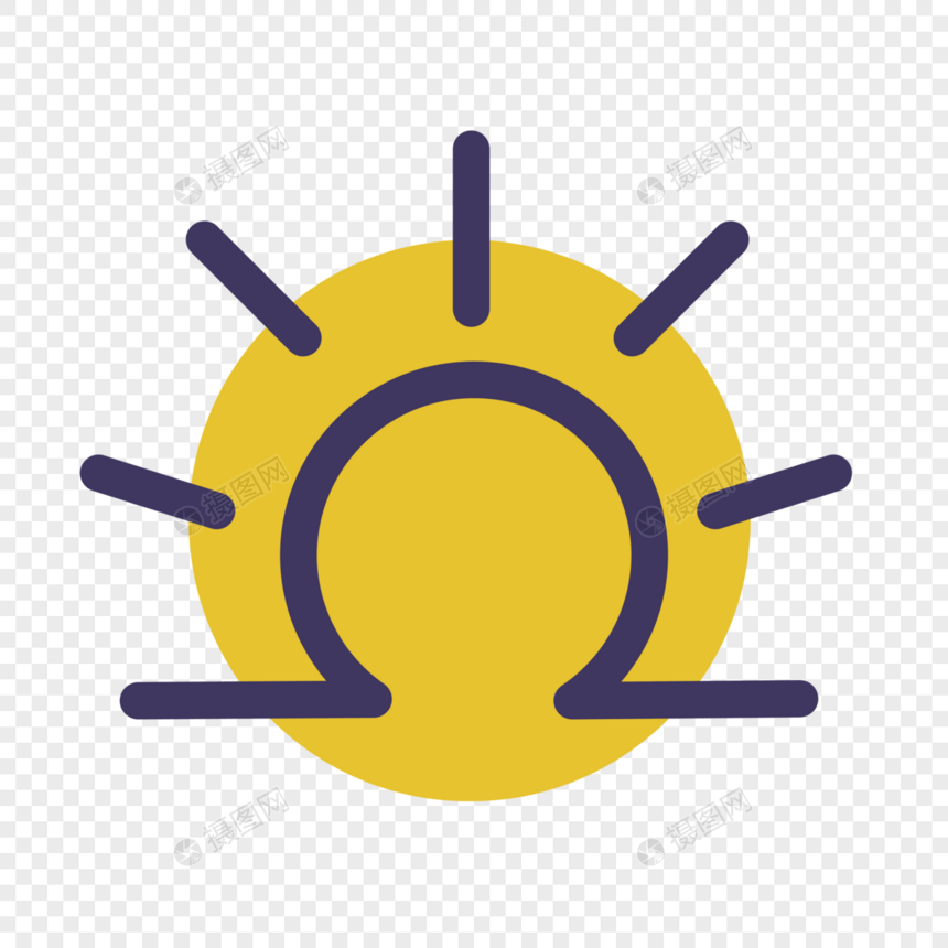 太阳线性图标图片