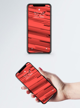 线抽象红色空间背景手机壁纸模板