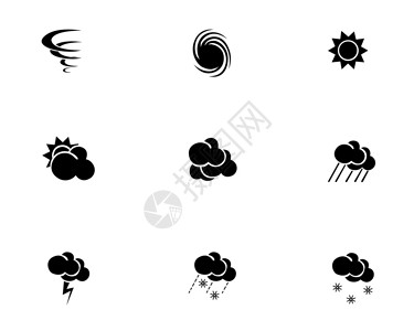 打雷闪电天气图标插画