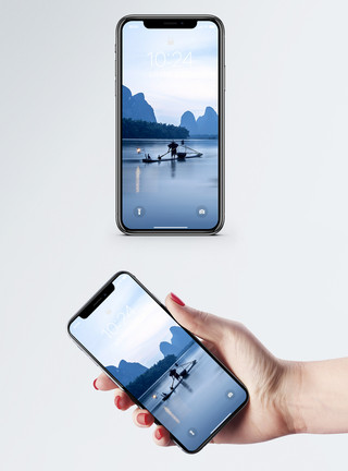 船游漓江漓江渔火手机壁纸模板