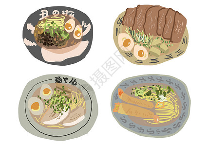 日式餐饮日式拉面面食插画插画