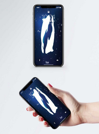 系列可爱素材巨鲸系列手机壁纸模板