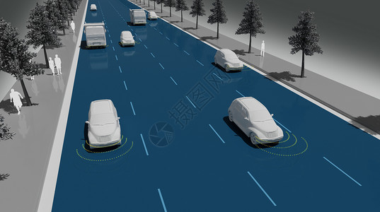 车辆自动识别系统汽车公路背景设计图片