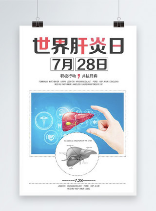 人体传感器世界肝炎日海报模板