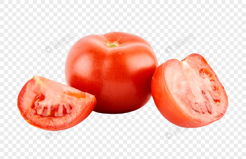 切开的番茄和完整的番茄图片