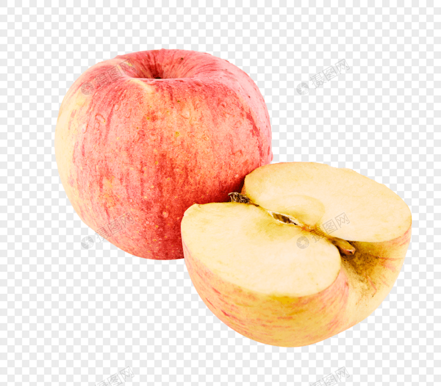 完整的苹果与切开的苹果图片