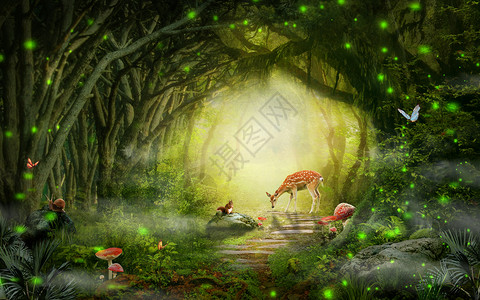 萤火虫logo梦幻森林空间设计图片