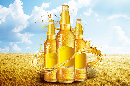 啤酒畅饮海报小麦啤酒设计图片