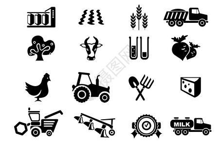 鸡肉丝农业图标插画