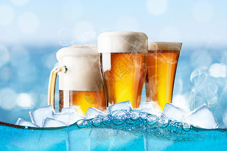 冰爽啤酒背景背景图片