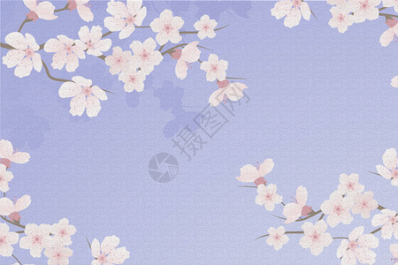 紫色清新花瓣花卉背景插画