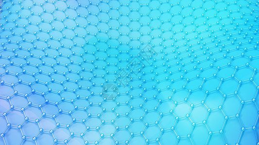 立体蓝色球创意分子结构场景设计图片