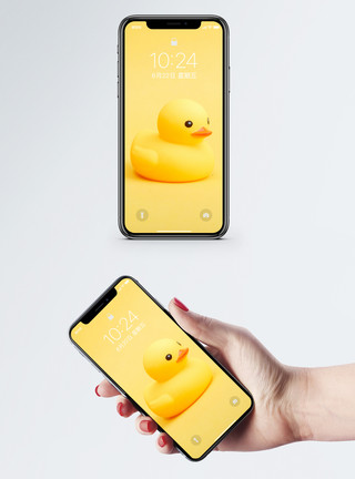 玩具动物小黄鸭手机壁纸模板