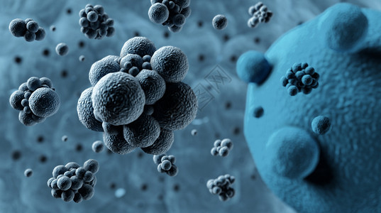 3D立体动物细菌病毒背景设计图片