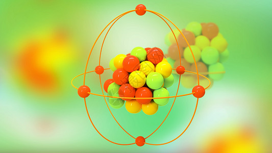 立体彩色小球创意分子结构场景设计图片