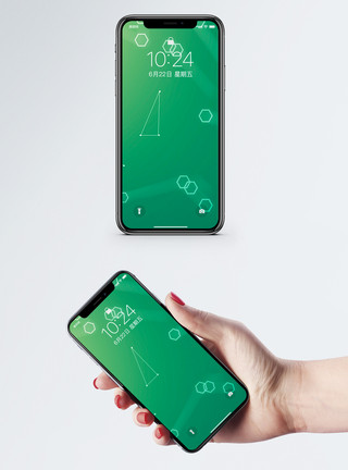 绿色抽象光效简约绿色科技线条手机壁纸模板