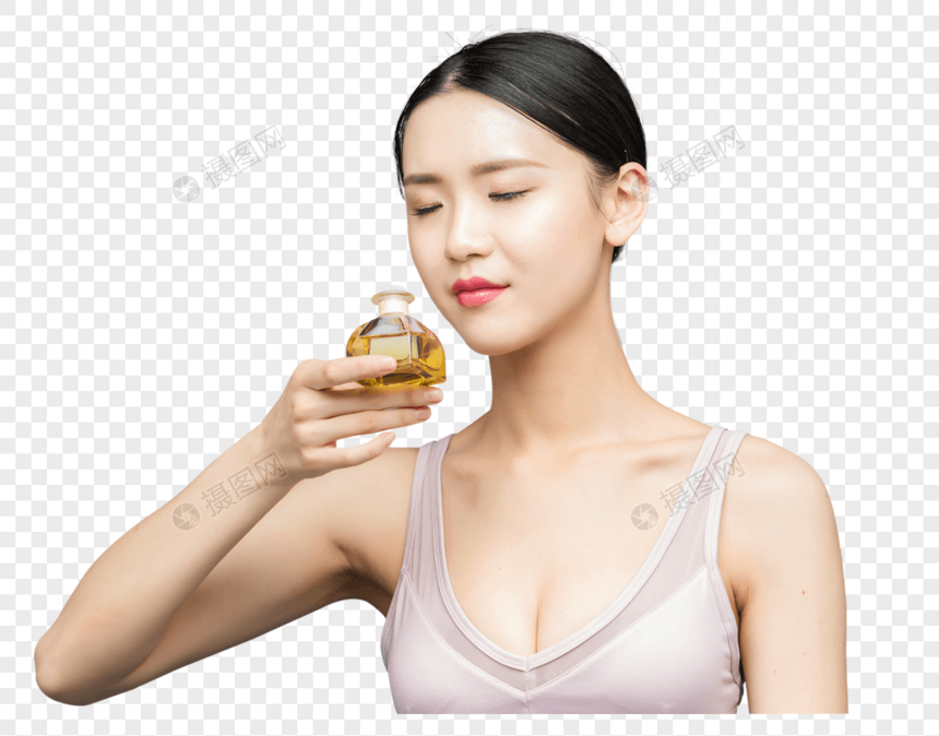 性感美女手持香水图片