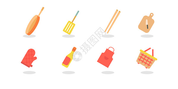 筷子图标厨房用品图标插画