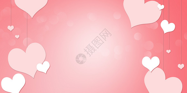 粉色创意七夕海报七夕背景设计图片
