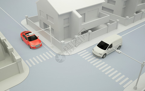 交通白素材汽车交通场景设计图片