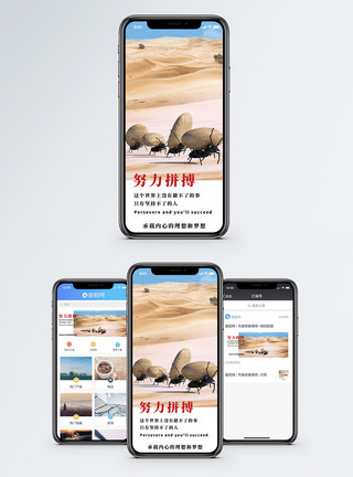 挑战蚂蚁努力拼搏手机海报配图模板