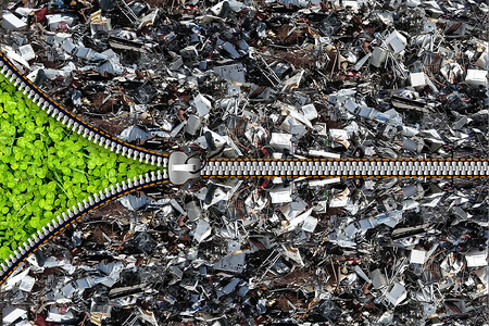 绿色碎片绿色环保和垃圾污染设计图片