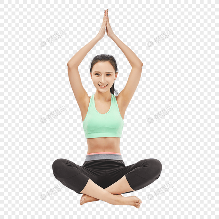 青年女性瑜伽动作图片