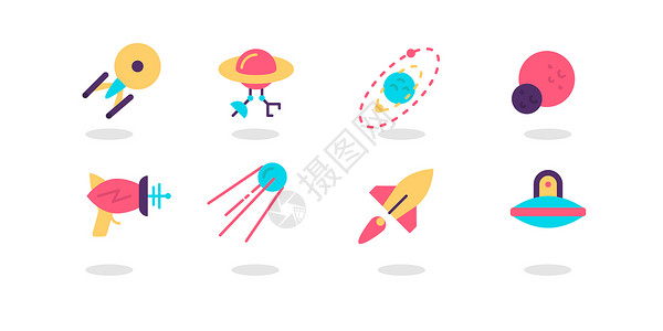 火箭icon太空图标插画