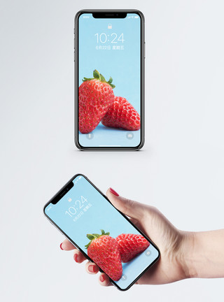 美食浪漫草莓手机壁纸模板