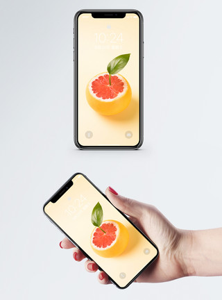 美食主图柚子手机壁纸模板