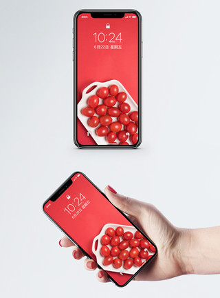 水果食物圣女果小番茄手机壁纸模板