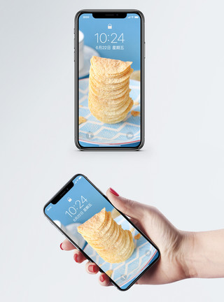薯片背景薯片手机壁纸模板