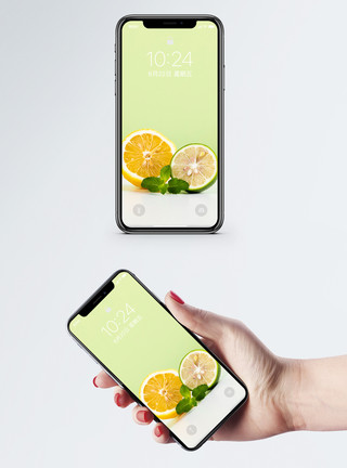 绿色植物薄荷柠檬薄荷手机壁纸模板