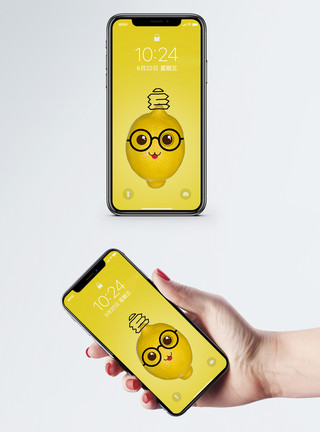 两个可爱柠檬柠檬手机壁纸模板