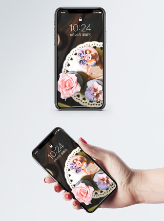 韩式裱花蛋糕蛋糕手机壁纸模板