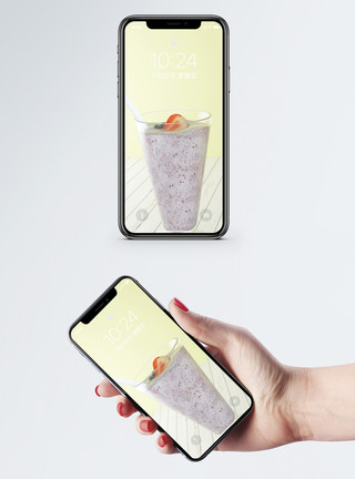 美食促销草莓饮料手机壁纸模板