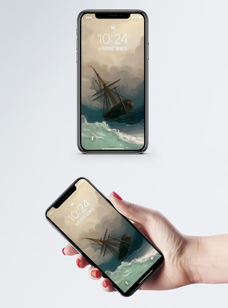 北极帆船帆船手机壁纸模板