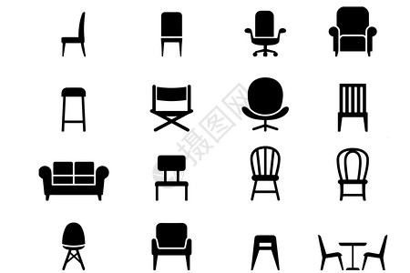 办公椅素材家具图标插画