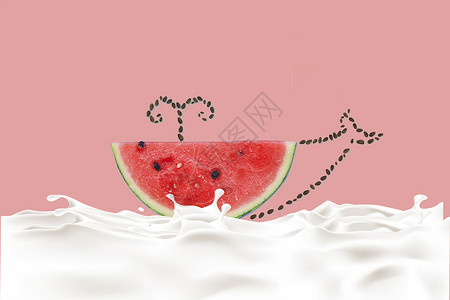 冻酸奶素材创意西瓜背景设计图片