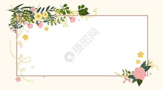 花卉背景玫瑰花朵相框高清图片