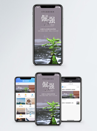 植物嫩芽倔强手机海报配图模板