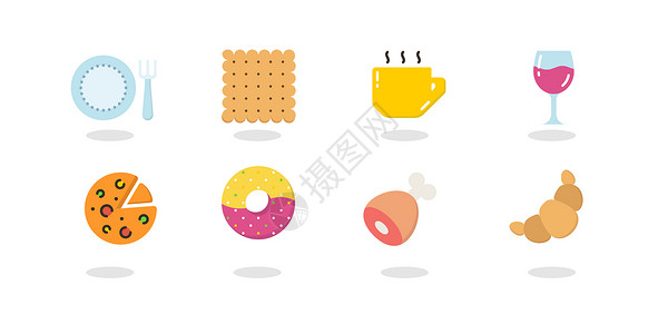 饼干矢量食品图标插画